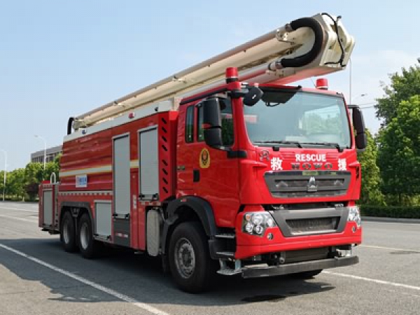重汽T5G后雙橋25米舉高噴射消防車(chē)